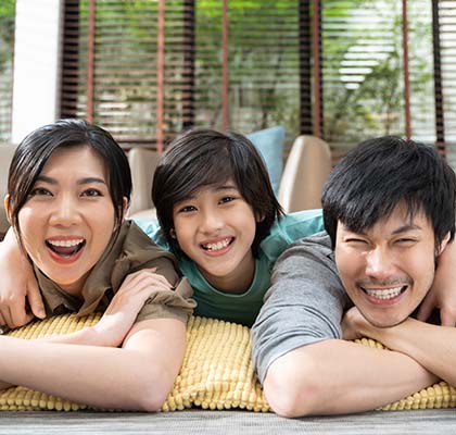 family smiling - find a family dentist near me